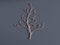 3d rendering abstract metal gold copper tree grey wall