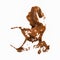 3D Rendering of Abstract Rich Coco Coffee Splash on White Background