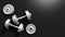 3D rendering of adjustable metallic dumbbells