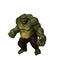 3D rendering of an aggressive green ogre with clenched fist