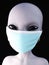 3D rendering of an alien wearing face mask