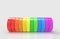 3d rendering. alternate rainbow colorful lgbt cylinder pipe on gray background