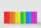 3d rendering. alternate rainbow colorful lgbt vertical bars on gray background