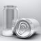 3d rendering aluminium cans on white background