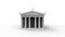 3d rendering of an anchient greek temple isolated in white studio background