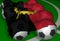3D-rendering Angola flag and soccer-balls