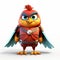 3d Rendering Of Angry Birds Characters In The Style Of Craig Davison