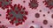 3D rendering animation, coronavirus cells covid-19 influenza flowing on anatomical tissue background as dangerous flu strain cases