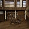 3D Rendering Antique Library