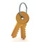 3D Rendering of apartment keys in key chain
