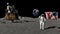 3D rendering. Astronaut saluting the American flag. CG Animation. Elements of this image furnished by NASA