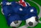 3D-rendering Australia flag and soccer-balls