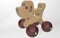 3d rendering baby toy stroller wooden dog