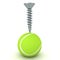 3D Rendering of ball with a screw above it