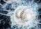 3d rendering baseball ball background with composite explosion and fire effect