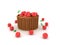 3D Rendering of basket of cherries