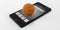 3d rendering basketball on a smartphone