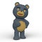 3D rendering of a bear figurine