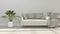 3D rendering beige sofa in living room interior design
