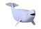 3D Rendering Beluga White Whale on White