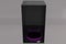 3D Rendering Biggest Neon Cylinder Light Purple Display and Black Box Background Mock up