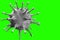 3D rendering, black and white coronavirus cells covid-19 influenza flowing on background with chroma key green screen as dangerous