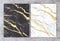 3D rendering of black and white marble with golden foil for wedding and greeting invitation card or your project interior design