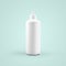 3D rendering blank white cosmetic plastic bottle with push pull cap isolated on grey background. fit for your mockup design