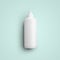 3D rendering blank white cosmetic plastic bottle with push pull cap isolated on grey background. fit for your mockup design