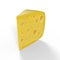 3D rendering of a block of cheese isolated on a white background