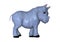 3D Rendering Blue Rhino on White