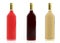 3d rendering bottles of wine on white background