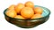 3D Rendering Bowl of Oranges on White