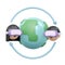 3D Rendering of boy and girl with VR metaverse glasses and golbal icon concept of online technology worldwide exchange