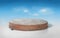 3D rendering brick podium isolated in round exhibition space