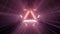 3D rendering of brightly glowing lights in triangular shapes behind each other
