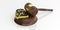 3d rendering British pound symbol and an auction gavel