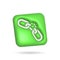 3d rendering broken chain icon. Illustration with shadow isolated on white