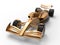 3D rendering - bronze racing car perspective view