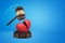 3d rendering of brown wooden gavel breaking pink heart on round wooden block into two parts