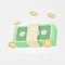 3d rendering of bundle of money icon on clean background for mock up and web banner. Cartoon interface design. minimal metaverse