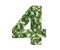 3D rendering Camouflage number 4 four. 3D render Illustration