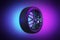 3d rendering Car wheel on colorful background.