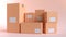 3D rendering cardboard box or delivery package. 3D illustration delivery cargo box