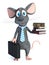 3D rendering of a cartoon mouse businessman