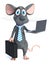 3D rendering of a cartoon mouse businessman