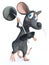 3D rendering of a cartoon mouse doing a workout with a barbell