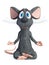 3D rendering of a cartoon mouse doing yoga