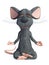 3D rendering of a cartoon mouse doing yoga