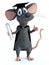 3D rendering of a cartoon mouse graduating